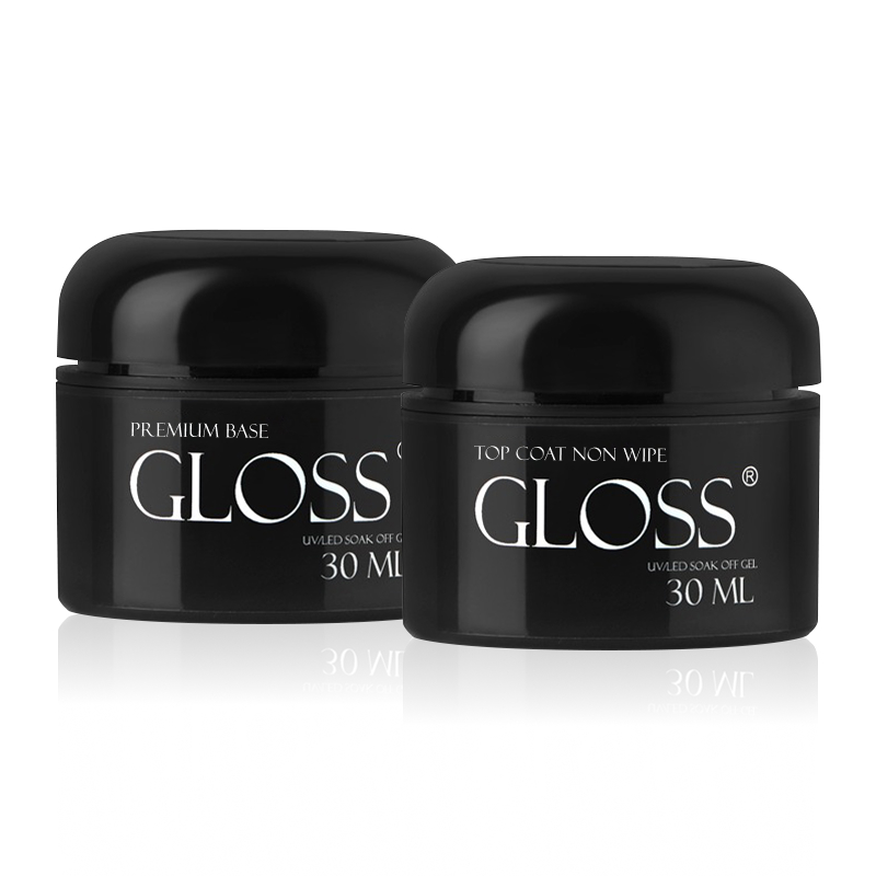 GLOSS Basic set 4 (premium base 30 ml, top non wipe 30 ml)